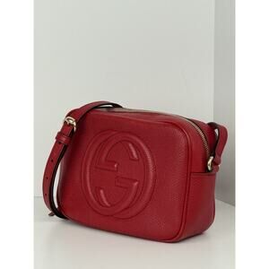 GUCCI Soho Disco Red Leather Crossbody Bag